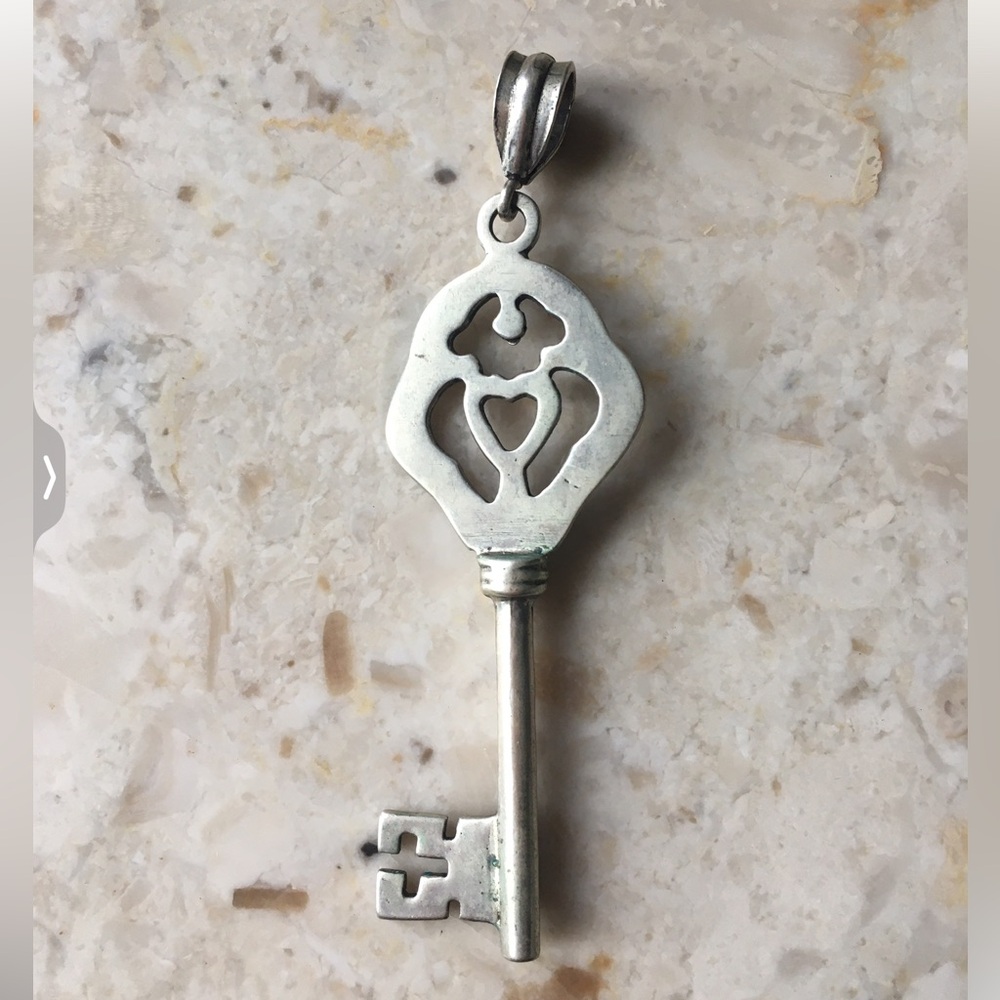 Sterling Silver Large Key Pendant